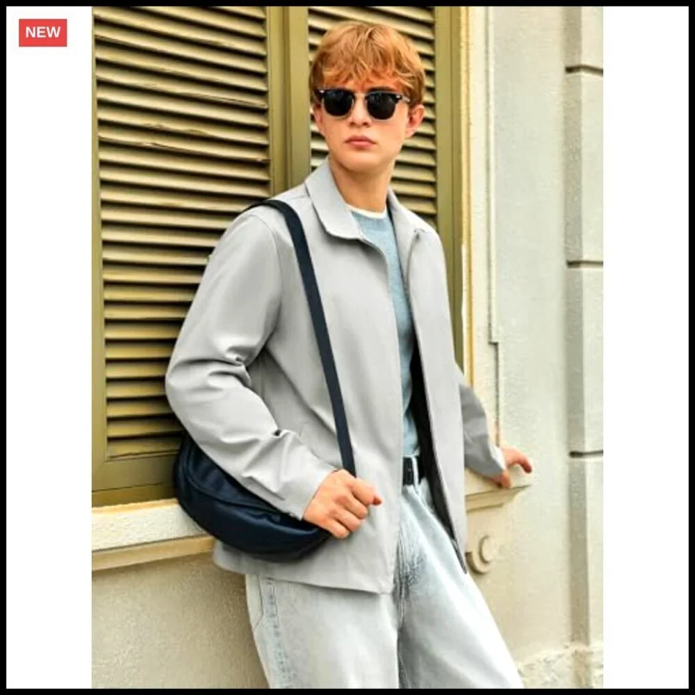 Lightweight Windbreaker Full Zip Jacket Business Casual Golf Coat Classic Style